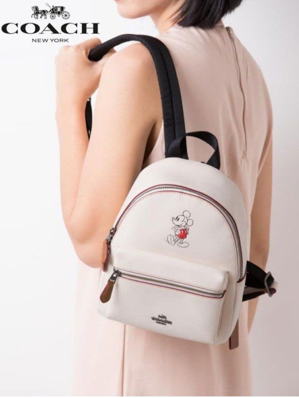DISNEY X COACH Mickey Mouse Limited Edition Leather Backpack F59837